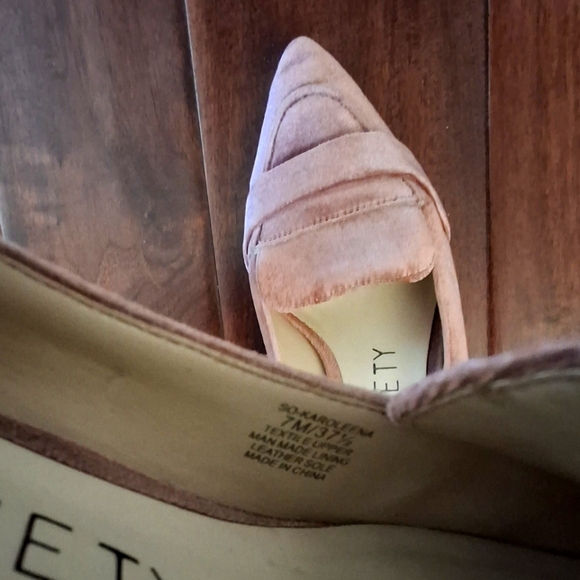 SOLE SOCIETY "Karoleena" Mauve Block Heel Pointy Toe Loafer - Size 7 - Picture 7 of 8